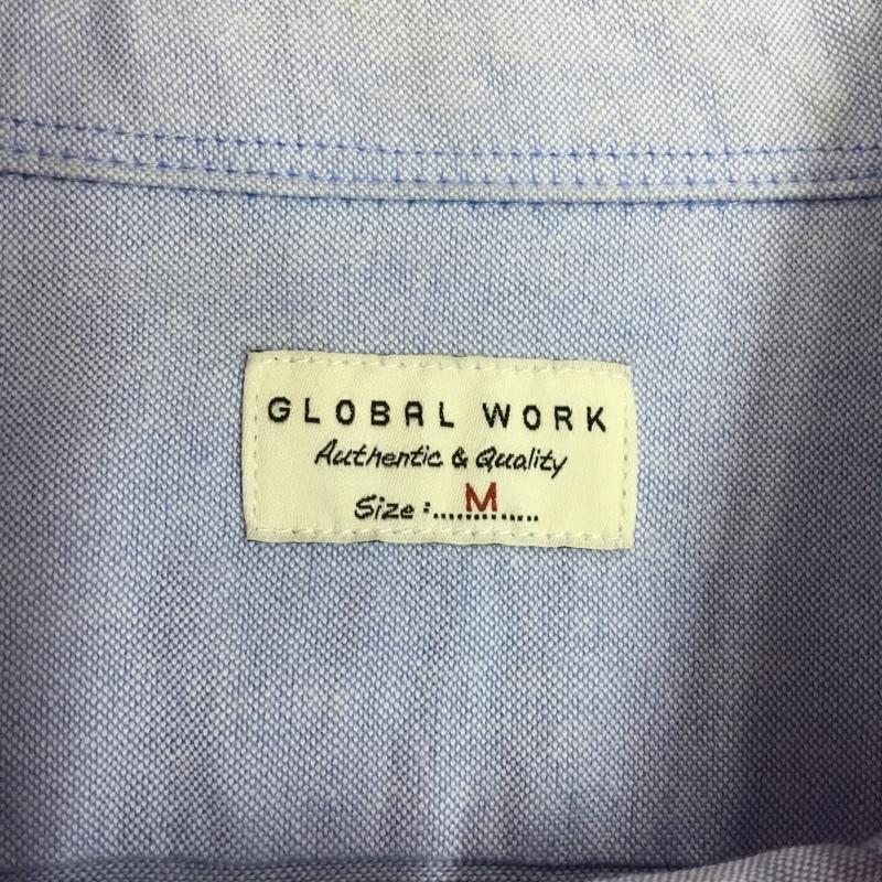 グローバルワーク GLOBAL WORK シャツ、ブラウス 長袖 長袖シャツ カラーシャツ ポケットシャツ 長袖カットソー M ボーダー柄 水色 / ライトブルー /  メンズ USED 古着 中古 10108818