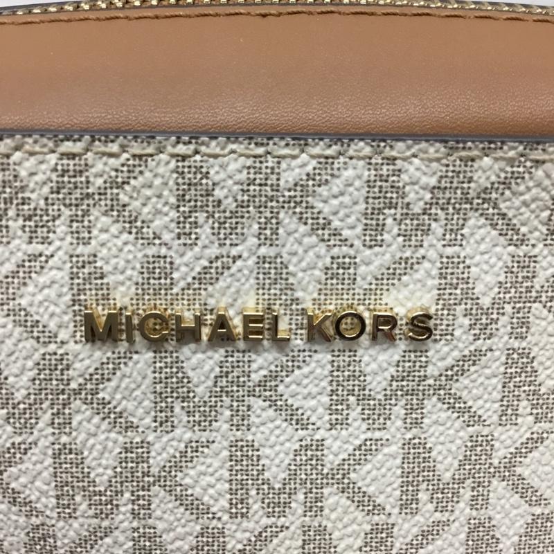 マイケルコース MICHAEL KORS ショルダーバッグ ショルダーバッグ 32F8GD5M2B フリンジ ロゴ 総柄 茶 / ブラウン / X オフホワイト / オフホワイト / レディース USED 古着 中古 10112518
