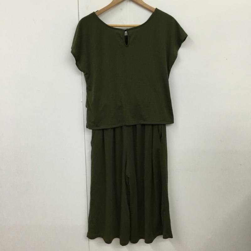 セシルマクビー CECIL McBEE セットアップ セットアップ セットアップ ノースリーブカットソー ワイドパンツ 2点セット M 無地 カーキ / カーキ / レディース USED 古着 中古 10109990