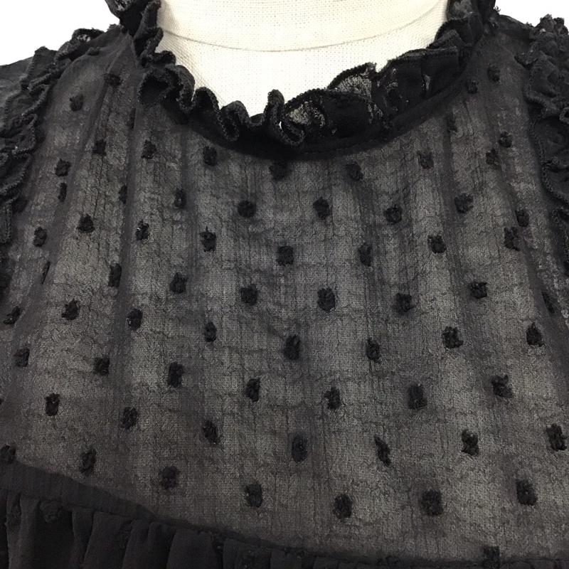 ザラ ZARA TRAFALUC カットソー 長袖 長袖カットソー タートルネックカットソー ロングスリーブカットソー XS 総柄 黒 / ブラック / レディース USED 古着 中古 10120106