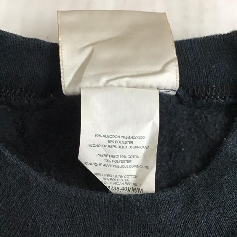 ヘインズ HANES トレーナー 長袖 長袖トレーナー スウェット クルーネック リブスウェットカットソー M ロゴ、文字 黒 / ブラック / メンズ USED 古着 中古 10115722
