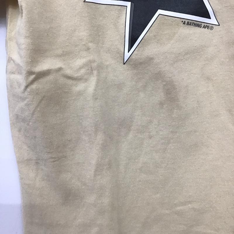 アベイシングエイプ A BATHING APE Tシャツ 半袖 XS プリント X ロゴ、文字 ベージュ / ベージュ / メンズ USED 古着 中古 10139926