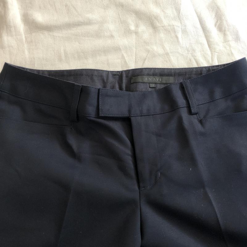 アナイ ANAYI パンツ ショートパンツ ハーフパンツ ロールアップ センタープレス 38 無地 紺 / ネイビー / レディース USED 古着 中古 10029192