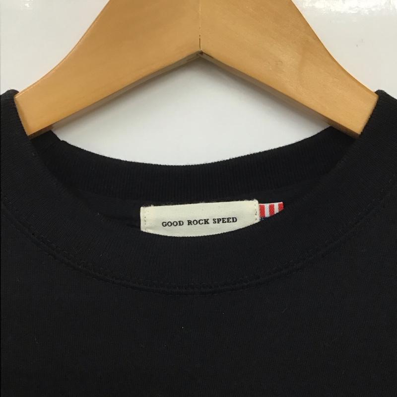 グッドロックスピード GOOD ROCK SPEED Tシャツ 半袖 FREE ロゴ、文字 X プリント 黒 / ブラック / レディース USED 古着 中古 10131740