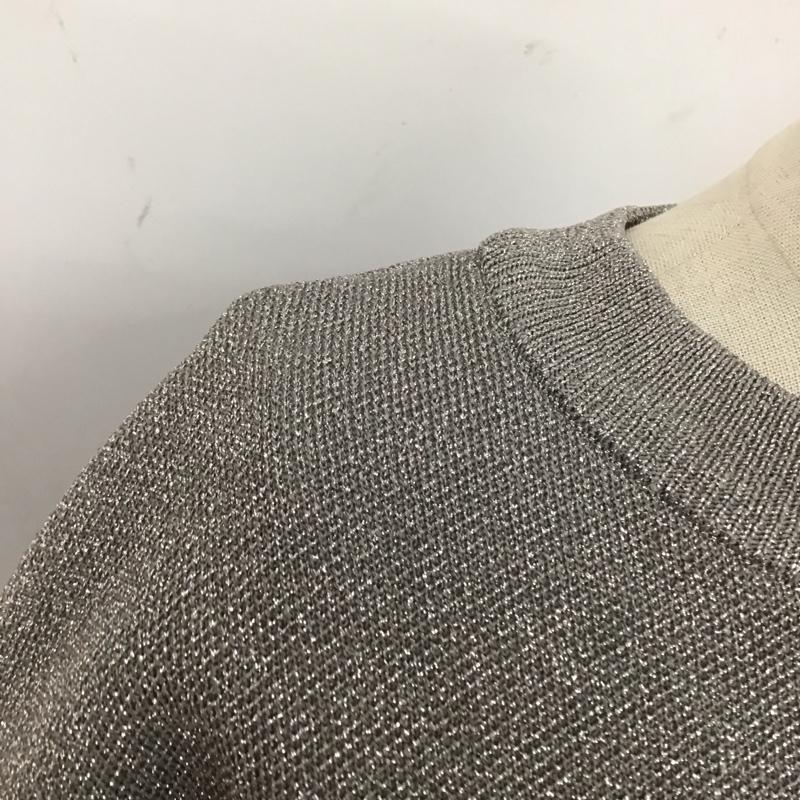 ムルーア MURUA ニット、セーター 半袖 011742600601-01 グリッタートップス 半袖ニットカットソー FREE 無地 灰 / グレー / レディース USED 古着 中古 10120939