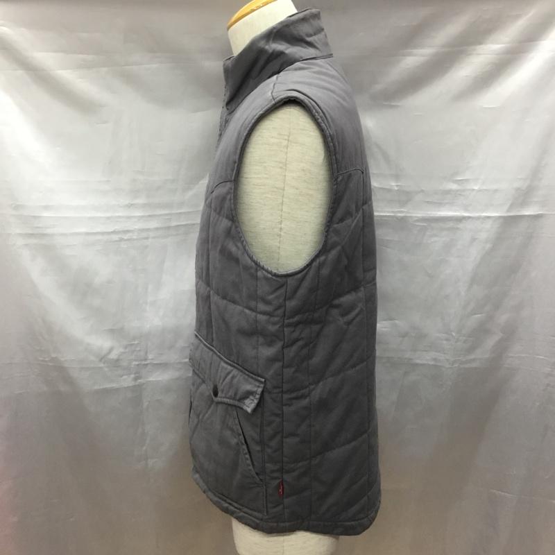 リーバイス Levi s ベスト ベスト 前ボタンベスト ダウンベスト ノースリーブ M 無地 灰 / グレー / メンズ USED 古着 中古 10116679