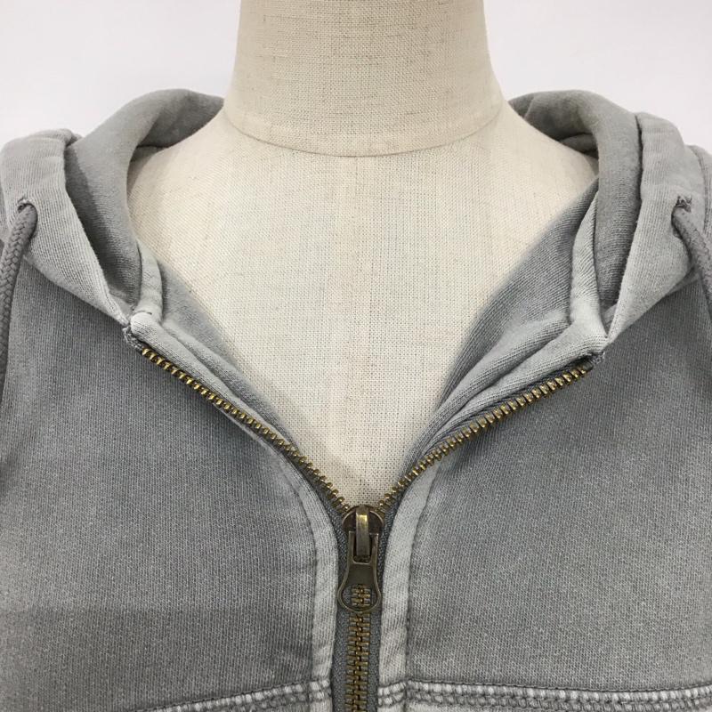 ザラ ZARA パーカー 長袖 長袖パーカー ジップアップパーカー プリントスウェット トレーナー L 無地 灰 / グレー / レディース USED 古着 中古 10123729