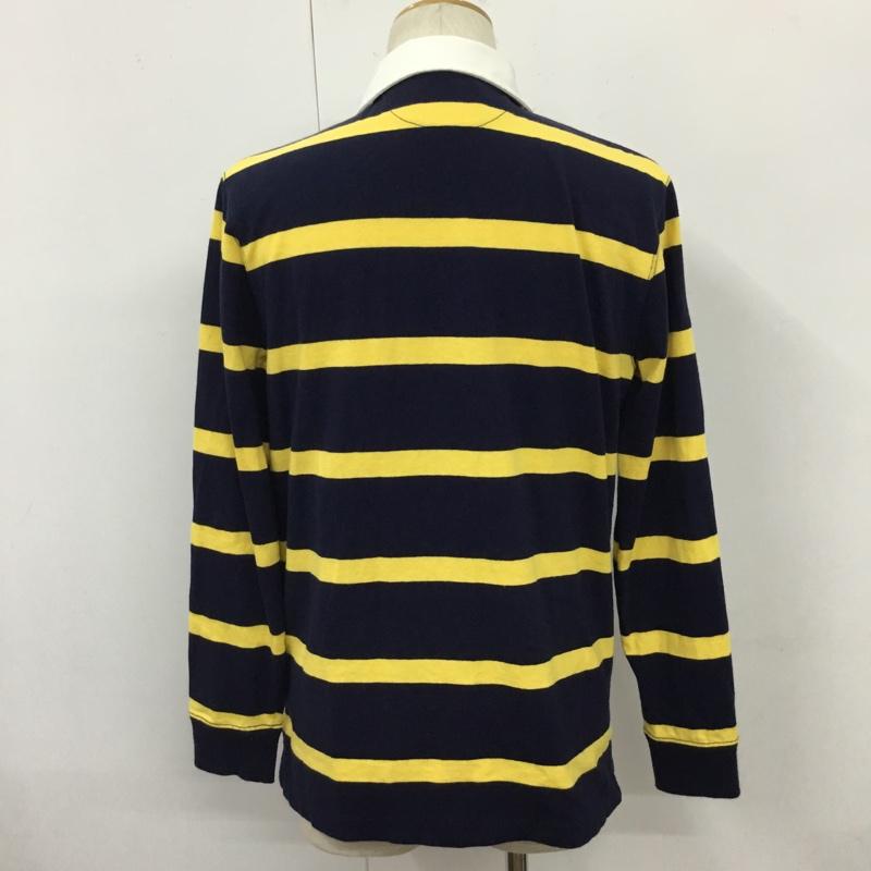 ポロラルフローレン POLO RALPH LAUREN カットソー 長袖 長袖カットソー ラガーシャツ ボーダーシャツ カラーシャツ S ボーダー柄 黄 / イエロー / X 紺 / ネイビー /  メンズ USED 古着 中古 10110010
