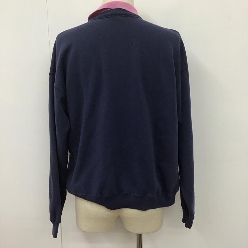 ヘインズ HANES トレーナー 長袖 長袖トレーナー スウェット カラーネック リブスウェットカットソー 古着 XL プリント 紺 / ネイビー / メンズ USED 古着 中古 10108626