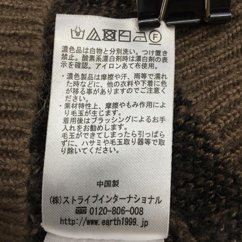 アースミュージックアンドエコロジー earth music&ecology ニット、セーター 長袖 10184CB2050 FREE チェック 黒 / ブラック / X 茶 / ブラウン / レディース USED 古着 中古 10142549