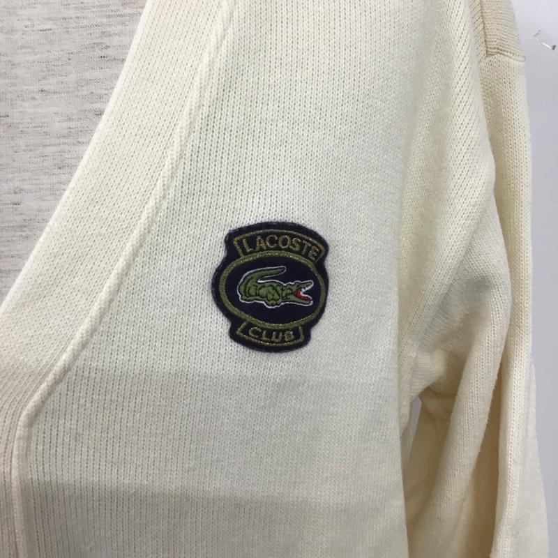 ラコステ LACOSTE カーディガン 長袖 4 無地 白 / ホワイト / メンズ USED 古着 中古 10105675