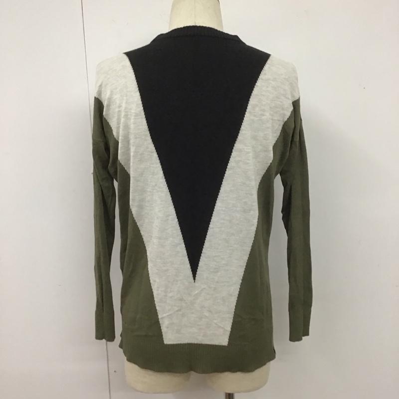 デンハム DENHAM ニット、セーター 長袖 長袖ニットカットソー クルーネックカットソー セーター リブニットカットソー 3 無地 黒 / ブラック / X 灰 / グレー / X カーキ / カーキ / メンズ USED 古着 中古 10107108