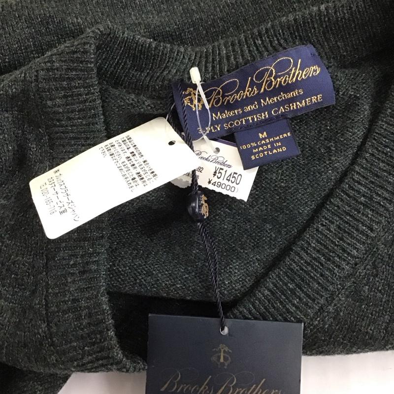 ブルックスブラザーズ BROOKS BROTHERS ニット、セーター 長袖 長袖ニットカットソー ニット セーター Vネックニット M 無地 緑 / グリーン / メンズ USED 古着 中古 10112570