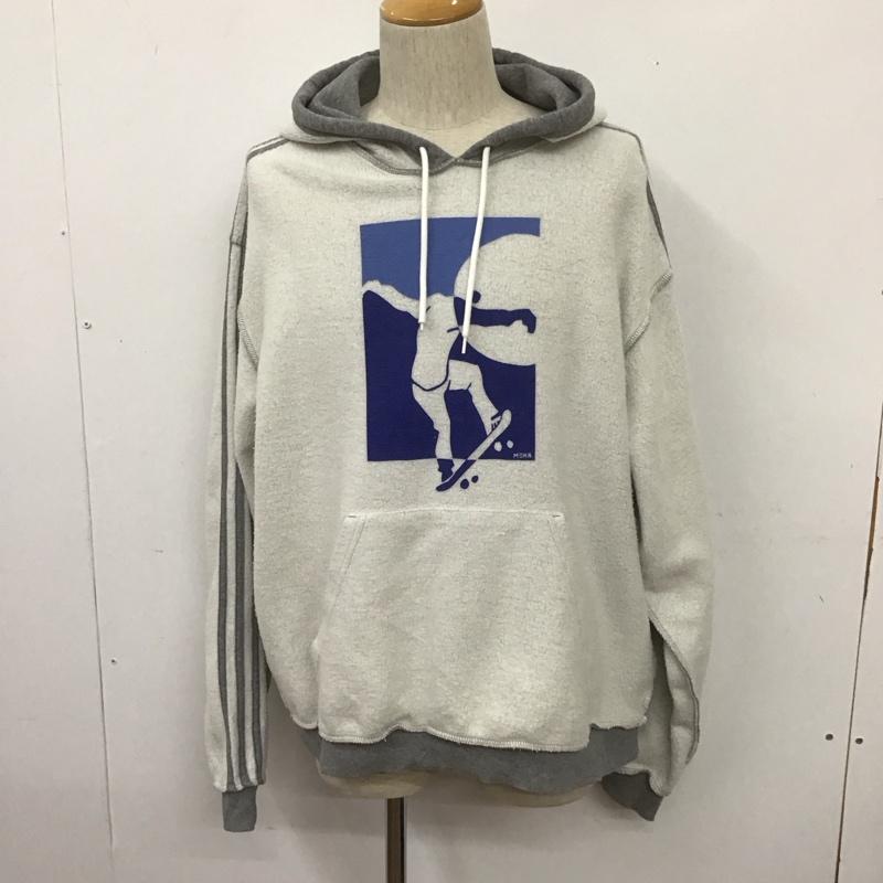 アディダス adidas パーカー 長袖 ec7306 パーカー 長袖スエット スポーツウェア ロゴ、文字 灰 / グレー / メンズ USED 古着 中古 10108486