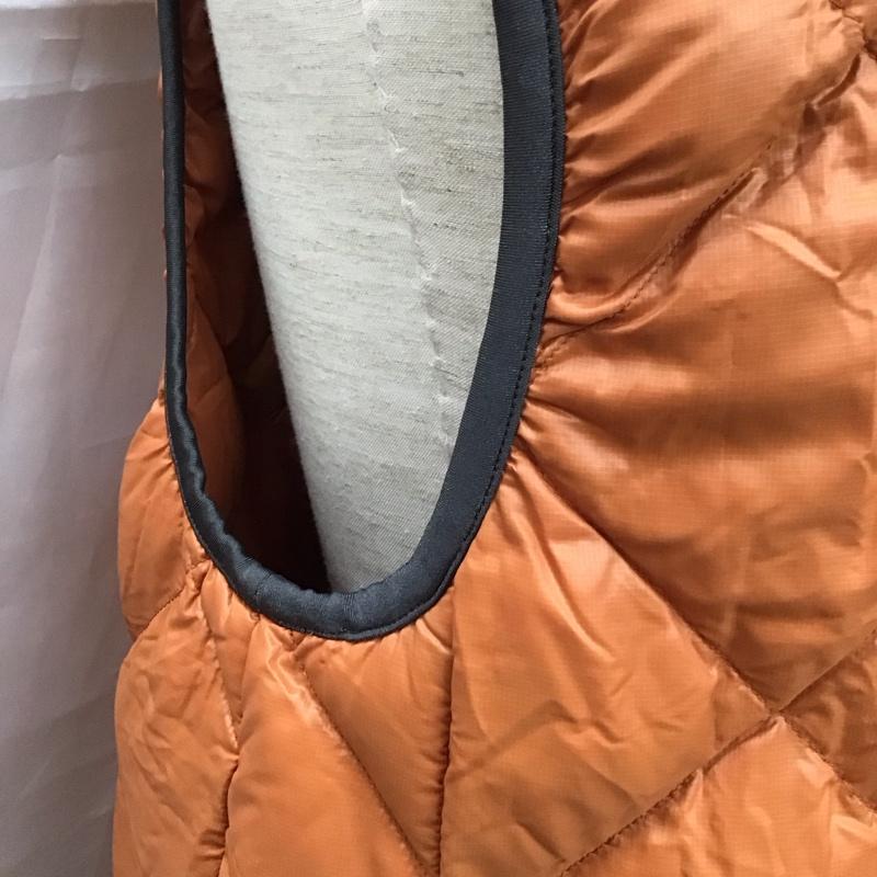 エディーバウアー Eddie Bauer ベスト ベスト ジップアップベスト ダウンベスト ノースリーブカットソー M 無地 橙 / オレンジ / メンズ USED 古着 中古 10110763