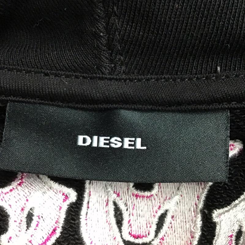 ディーゼル DIESEL ワンピース ロングスカート 半袖ロングワンピース スウェットワンピース パーカー XXS ロゴ、文字 黒 / ブラック / レディース USED 古着 中古 10134177