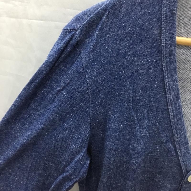 グリーンレーベルリラクシング green label relaxing カーディガン 七分袖 3227-175-0236 Vネック S 無地 青 / ブルー / メンズ USED 古着 中古 10119290