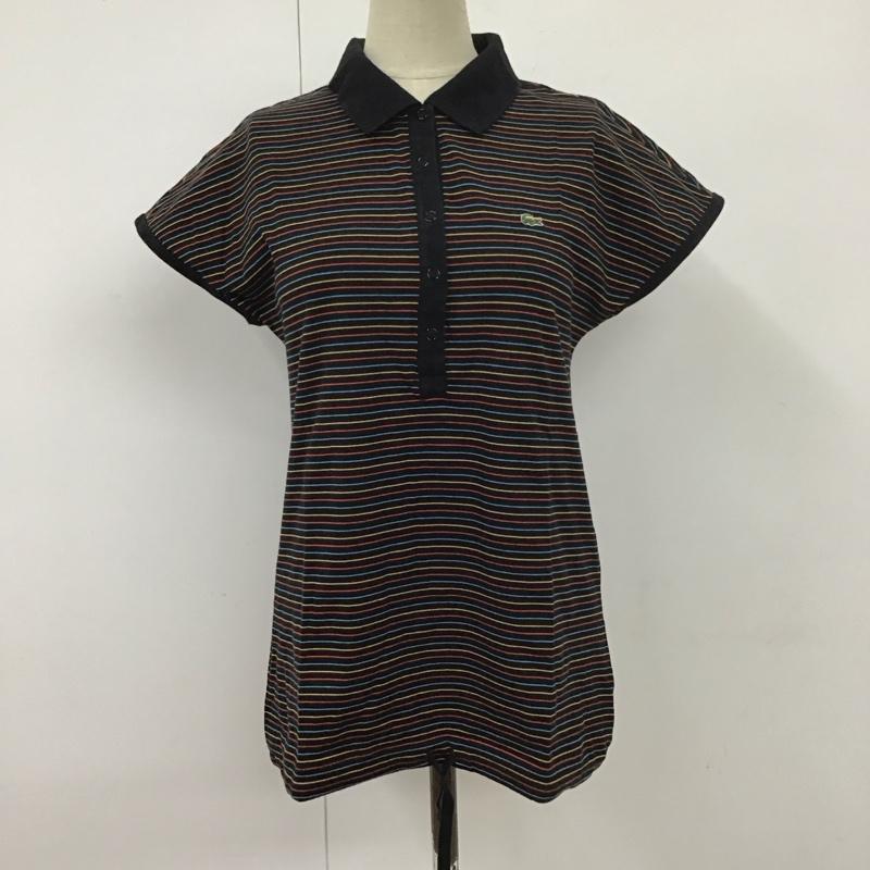 ラコステ LACOSTE ポロシャツ 半袖 半袖ポロシャツ カラーシャツ 半袖カットソー 42 ボーダー柄 マルチカラー / マルチカラー / レディース USED 古着 中古 10113709