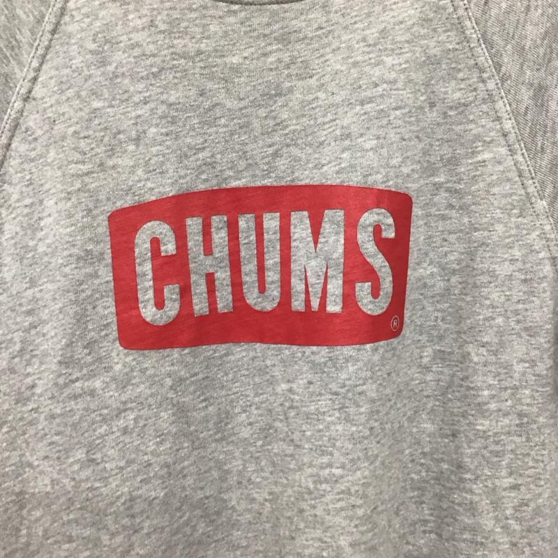 チャムス CHUMS ワンピース ロングスカート ch18-1132 半袖ワンピース スウェットワンピース クルーネック L ロゴ、文字 灰 / グレー / レディース USED 古着 中古 10138366