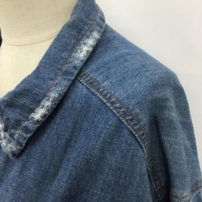 ダブルクローゼット w closet ジャケット、上着 ジャケット、ブレザー デニムジャケット ダメージ FREE 無地 水色 / ライトブルー / レディース USED 古着 中古 10108118