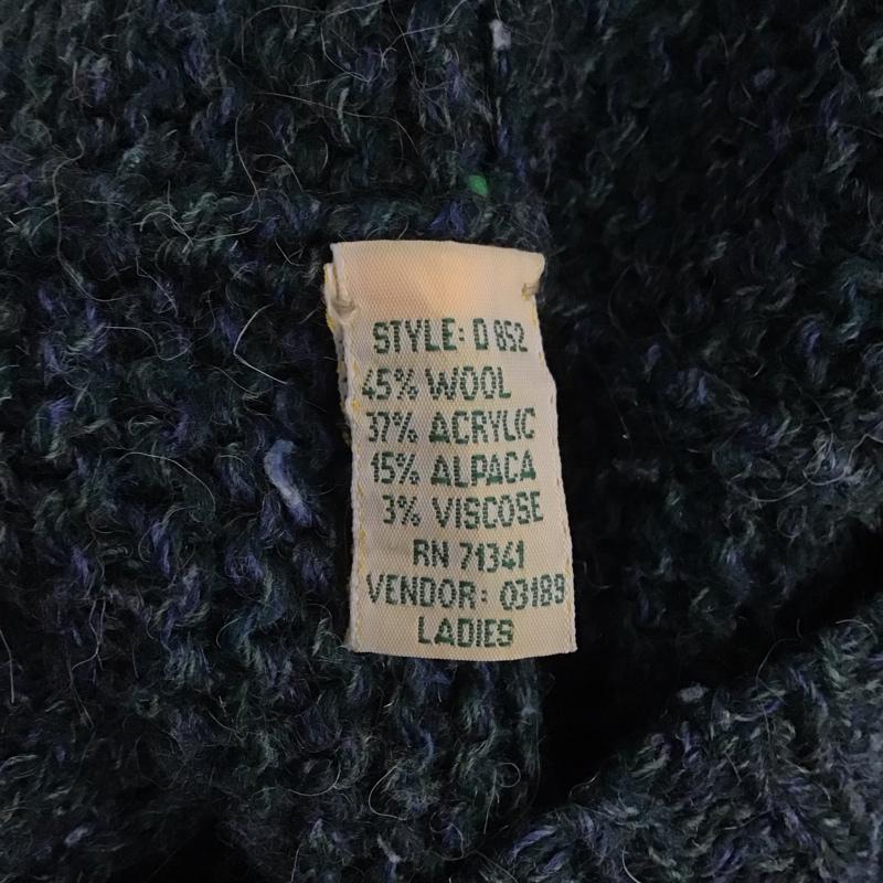 エルエルビーン L.L.Bean ニット、セーター 長袖 80s ケーブルニット ブルガリア製 M 無地 カーキ / カーキ / メンズ USED 古着 中古 10106285