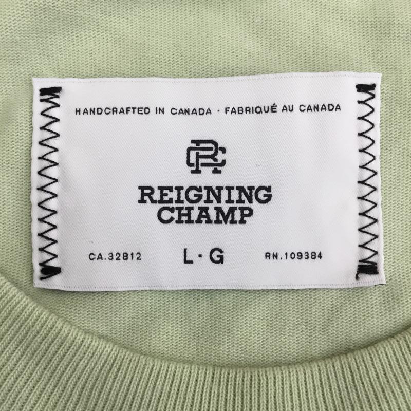 レイニングチャンプ REIGNING CHAMP Tシャツ 半袖 L ロゴ、文字 薄緑 / ライトグリーン / メンズ USED 古着 中古 10139089
