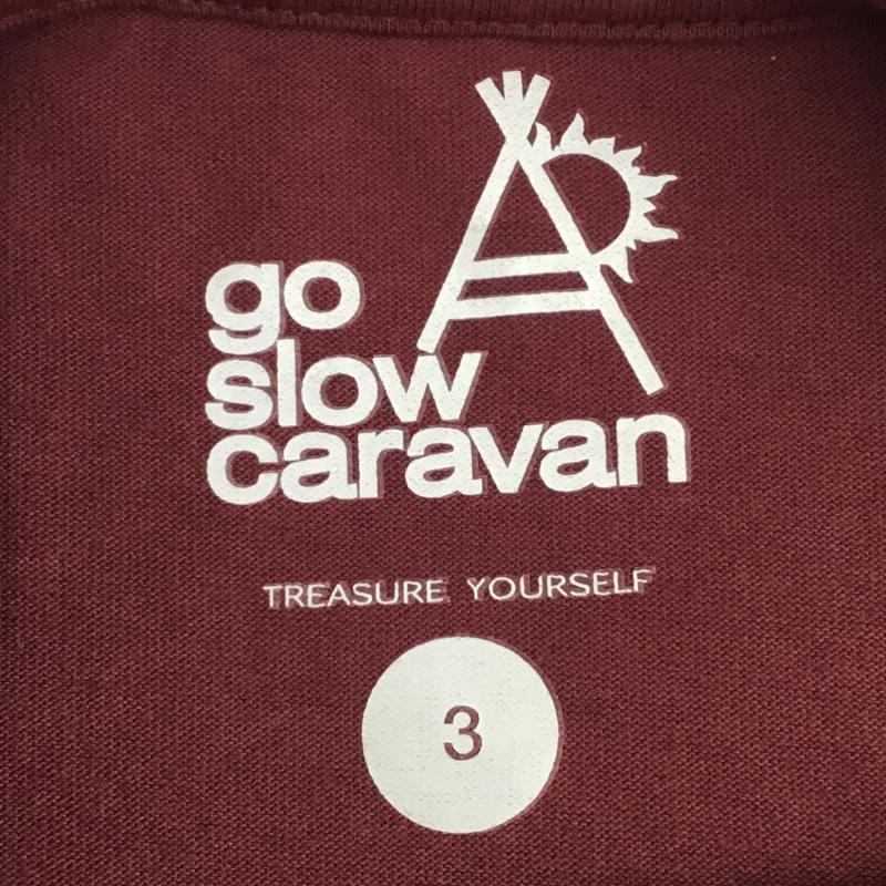 ゴースローキャラバン go slow caravan Tシャツ 半袖 3 ロゴ、文字 黒 / ブラック / X 白 / ホワイト / X えんじ / ワインレッド / レディース USED 古着 中古 10137591