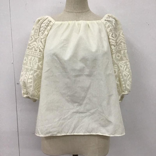 アリシアページボーイ alicia PAGEBOY カットソー 半袖 袖レース FREE レース柄 アイボリー / アイボリー /  レディース USED 古着 中古 10114054