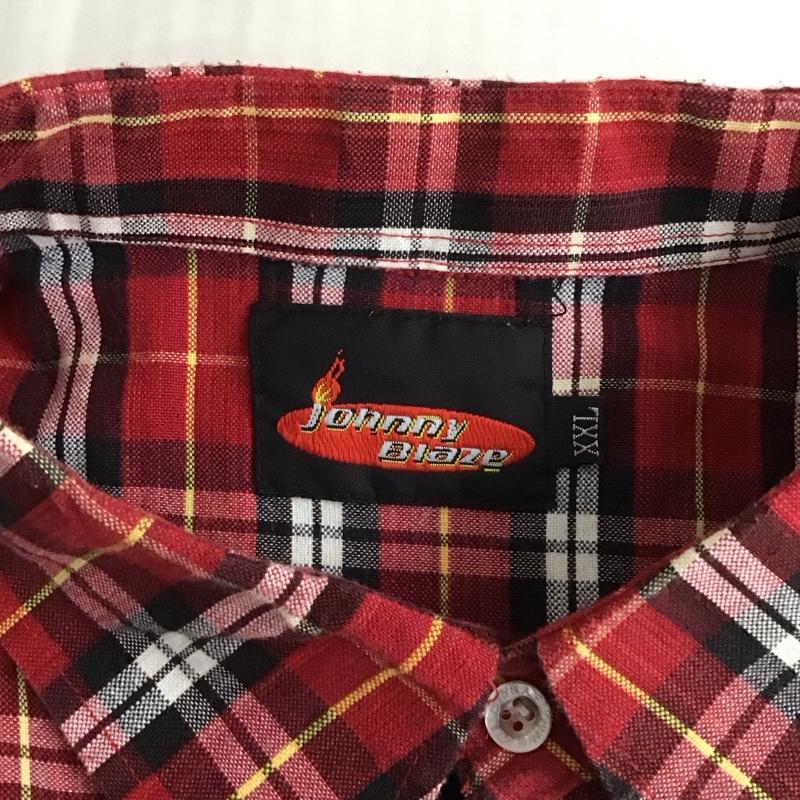 ジョニーブレイズ JOHNNYBLAZE シャツ、ブラウス 長袖 胸ポケット XXL チェック 赤 / レッド / X 白 / ホワイト / X 黒 / ブラック / X 黄 / イエロー / メンズ USED 古着 中古 10121367