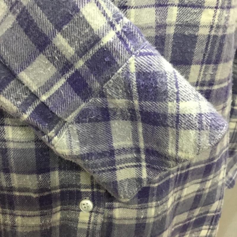 ロンハーマンヴィンテージ RonHerman VINTAGE シャツ、ブラウス 長袖 211070327-1079 胸ポケット コットン S チェック 白 / ホワイト / X 紫 / パープル / レディース USED 古着 中古 10118741