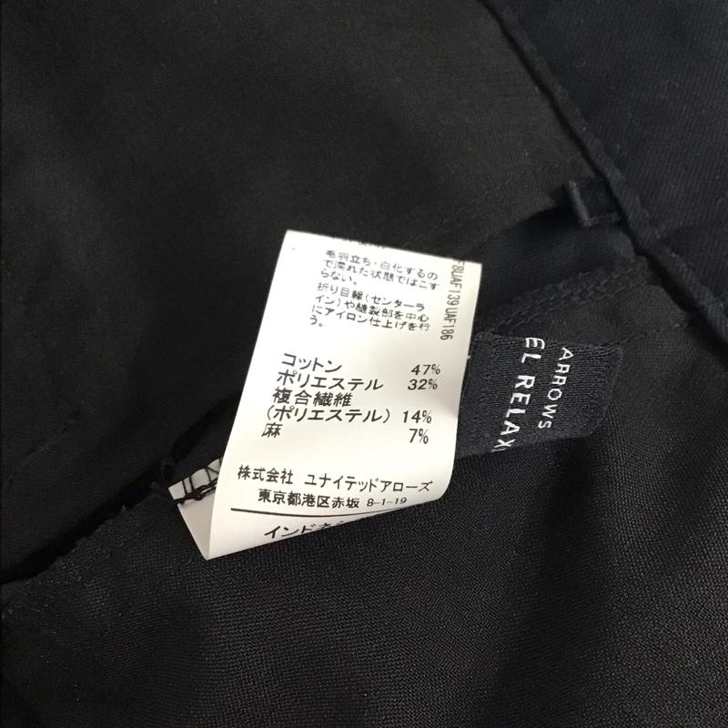 ユナイテッドアローズグリーンレーベルリラクシング UNITED ARROWS green label relaxing パンツ スラックス 3514-138-1834 サイドタブバレルテーパードパンツ ワイドパンツ スラックス 38 無地 黒 / ブラック / レディース USED 古着 中古 10136741