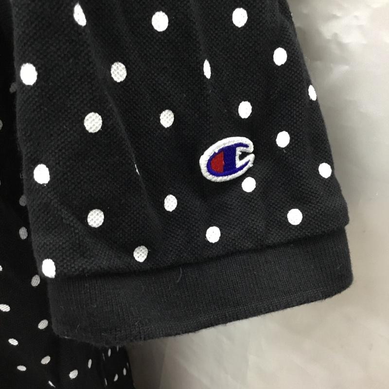 チャンピオン Champion ポロシャツ 半袖 半袖ポロシャツ カラーシャツ 半袖カットソー XL ドット 黒 / ブラック / レディース USED 古着 中古 10113552