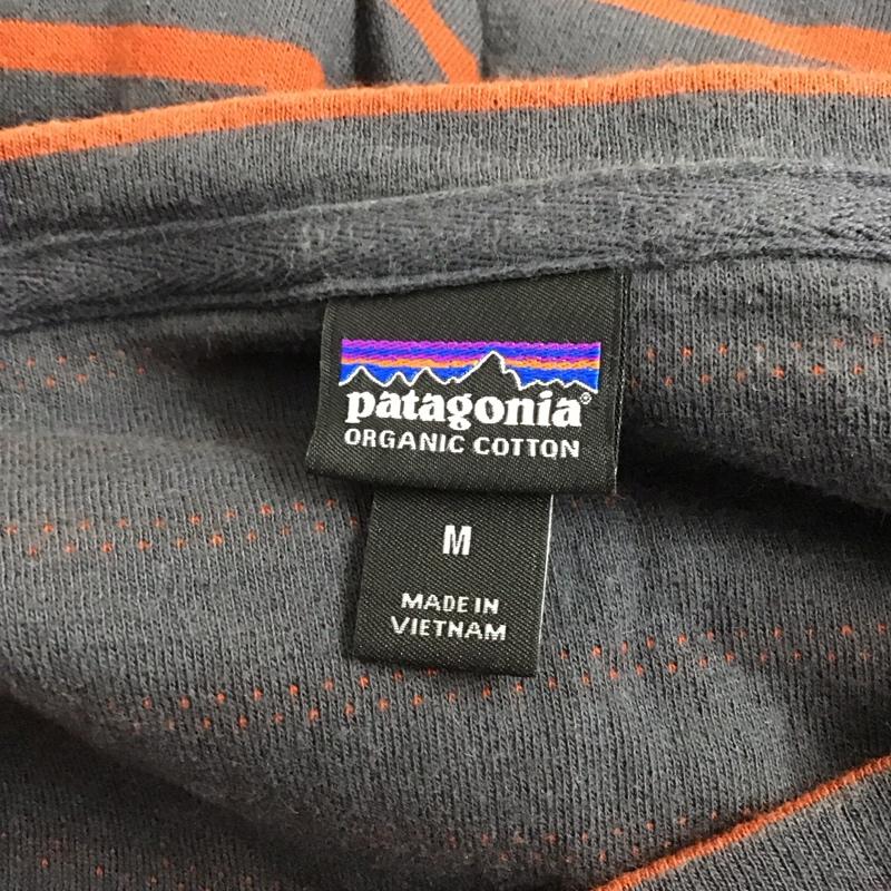 パタゴニア patagonia カットソー 七分袖 STY53775FA17 コットン M ボーダー柄 紺 / ネイビー / X 橙 / オレンジ / レディース USED 古着 中古 10122991