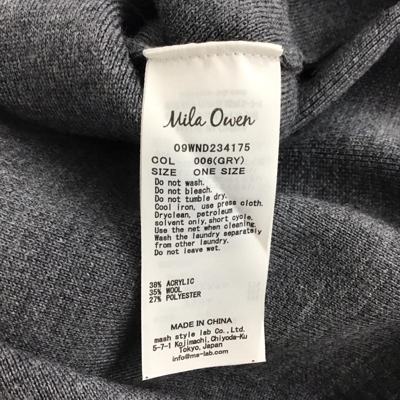 ミラオーウェン Mila Owen カーディガン 長袖 長袖ニットカーディガン 前ボタン ノーカラー ONE SIZE 無地 灰 / グレー / レディース USED 古着 中古 10147643