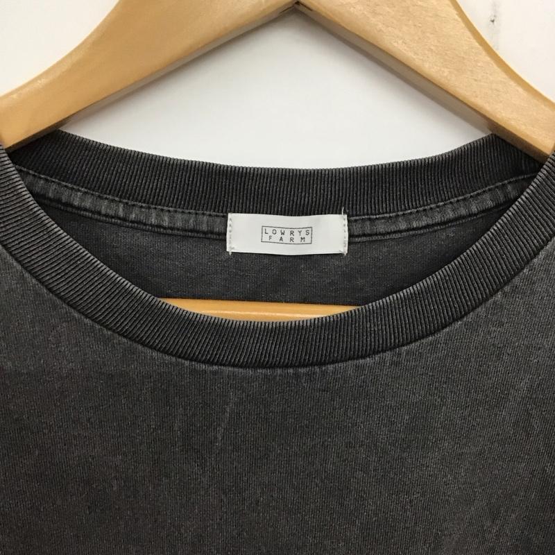 ローリーズファーム LOWRYS FARM Tシャツ 半袖 LF624059CF クルーネック 2 ロゴ、文字 チャコールグレー / チャコールグレー / レディース USED 古着 中古 10138684