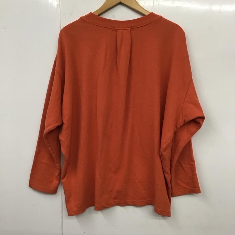 メルシーボークー mercibeaucoup, カットソー 長袖 長袖カットソー クルーネックカットソー ロングスリーブカットソー プリントTシャツ 1 ロゴ、文字 橙 / オレンジ / レディース USED 古着 中古 10119553