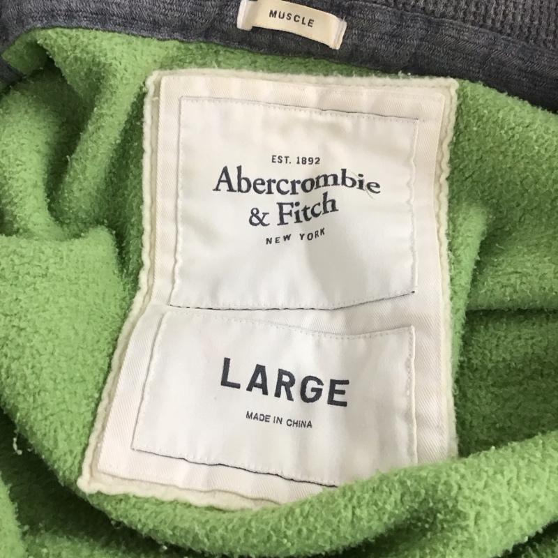 アバクロンビーアンドフィッチ ABERCROMBIE&FITCH パーカー 長袖 ジップアップパーカー 長袖パーカー カジュアルジャケット L ロゴ、文字 黄緑 / イエローグリーン /  メンズ USED 古着 中古 10132075