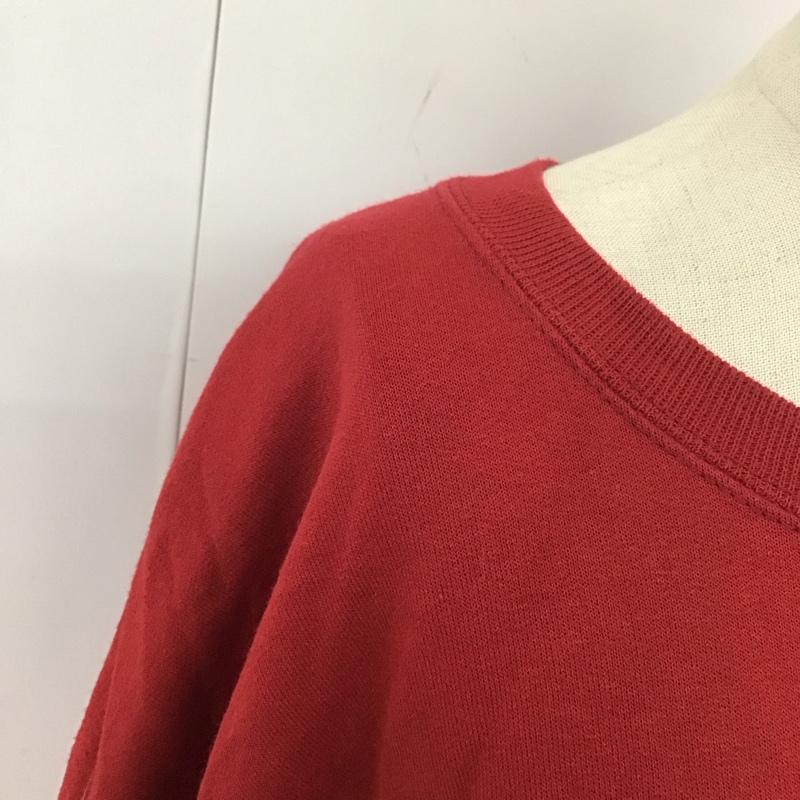 古着 USED トレーナー 長袖 Champion スウェット リメイク フリル 裏起毛 XL プリント 赤 / レッド / レディース USED 古着 中古 10113777