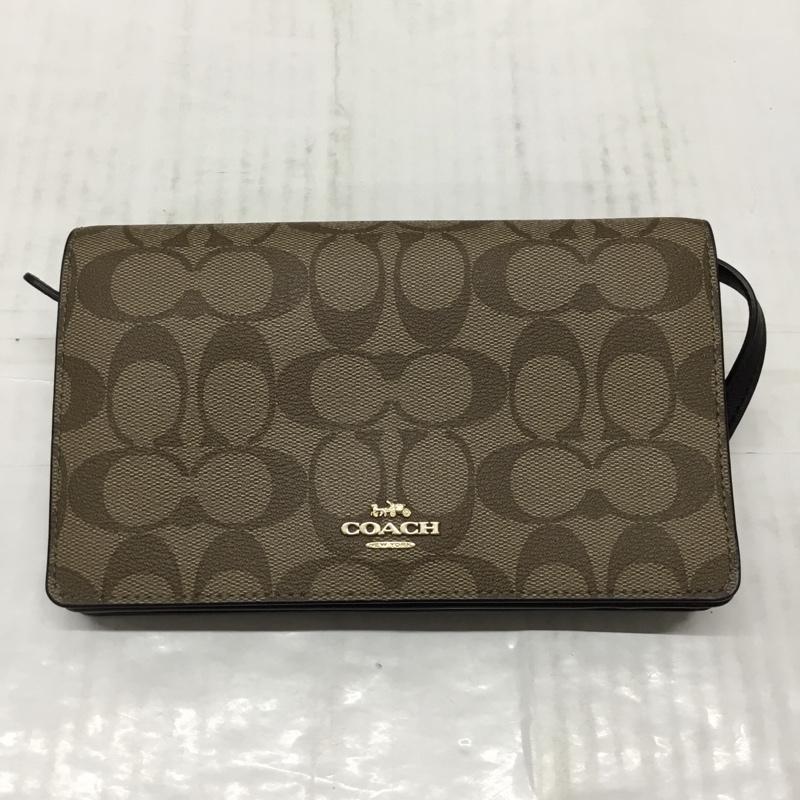 コーチ COACH ショルダーバッグ ショルダーバッグ F76769 ショルダーウォレット 長財布 ロゴ、文字 黒 / ブラック / X 茶 / ブラウン / レディース USED 古着 中古 10110175