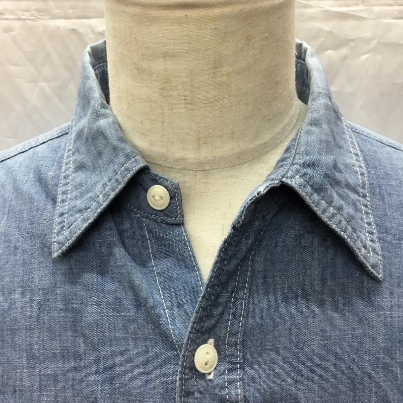 ステュディオ・ダ・ルチザン STUDIO D ARTISAN シャツ、ブラウス 長袖 長袖シャツ カラーシャツ ポケットシャツ 長袖カットソー M 無地 インディゴ / インディゴ /  メンズ USED 古着 中古 10112294