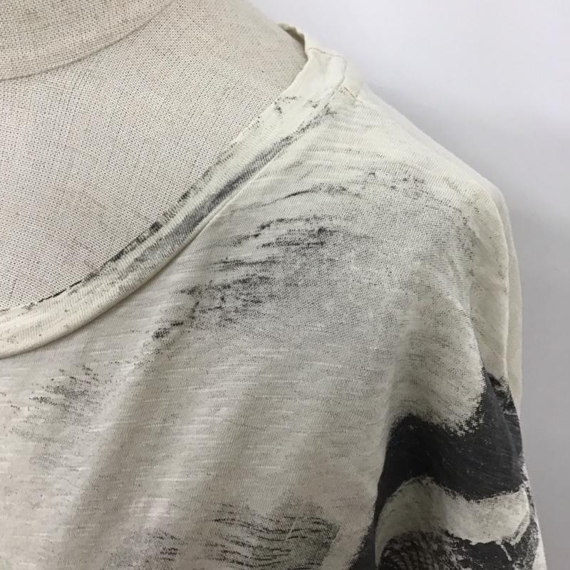 ディーゼル DIESEL Tシャツ 半袖 フレンチスリーブ XS 総柄 ベージュ / ベージュ / X 黒 / ブラック / レディース USED 古着 中古 10114460