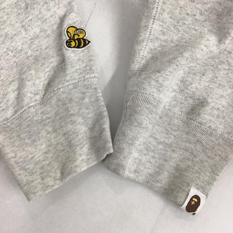アベイシングエイプ A BATHING APE パーカー 長袖 長袖パーカー フード付きパーカー プリントスウェット トレーナー XL プリント 灰 / グレー /  メンズ USED 古着 中古 10124770