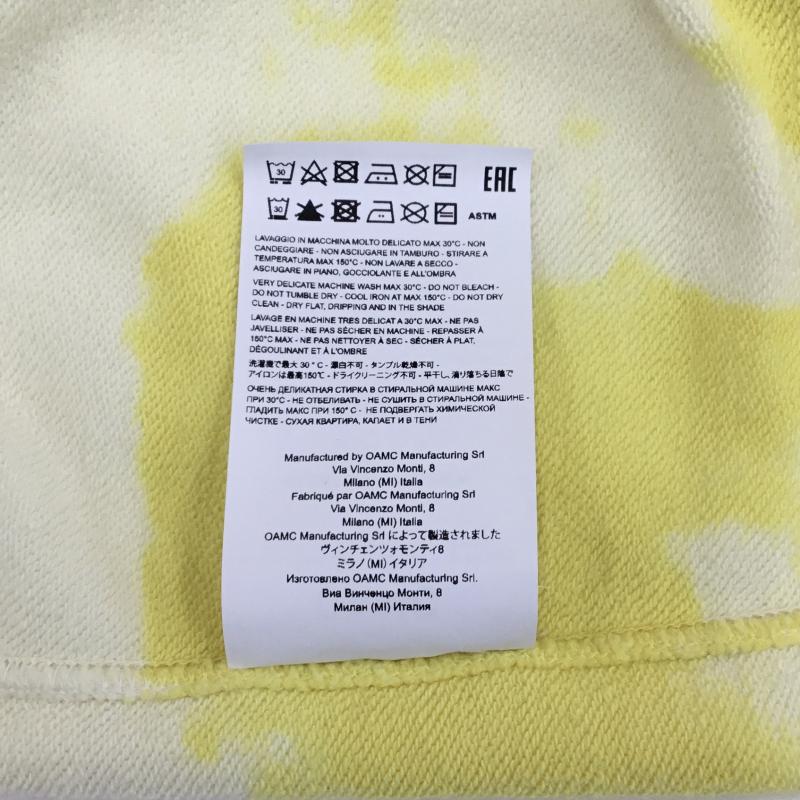 オーエーエムシー OAMC パーカー 長袖 OAMC SPEED CLOUD HOODIE 23E28OAJ36COT00870 L 総柄 X ロゴ、文字 X 刺繍 黄 / イエロー /  メンズ USED 古着 中古 10128705