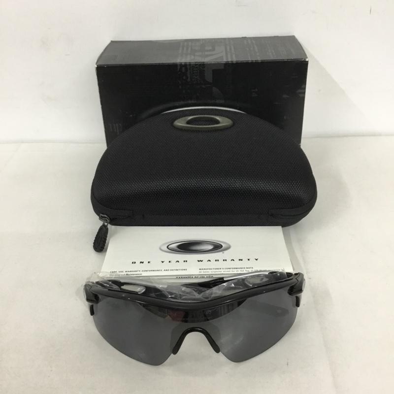 オークリー OAKLEY めがね・サングラス サングラス OO9182-01 RADARLOCK スポーツサングラス ミラーレンズ 箱有 ロゴ、文字 黒 / ブラック / メンズ USED 古着 中古 10129369