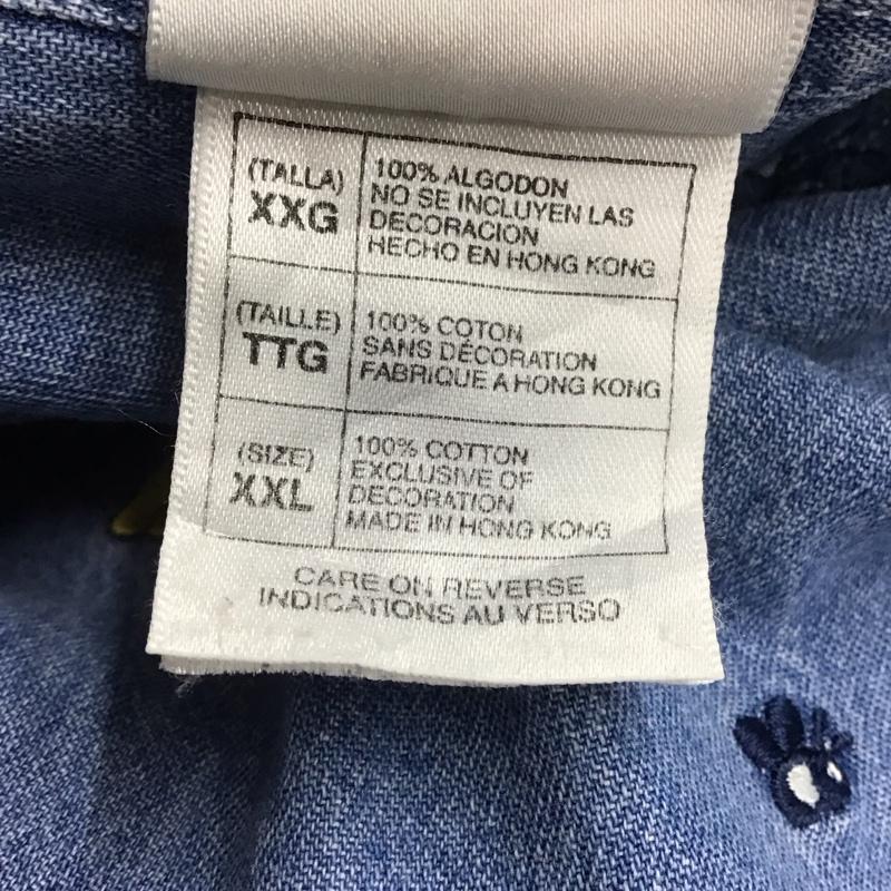 古着 USED シャツ、ブラウス 長袖 長袖シャツ カラーシャツ 刺繍シャツ 長袖カットソー XXL 刺繍 インディゴ / インディゴ / メンズ USED 古着 中古 10124602