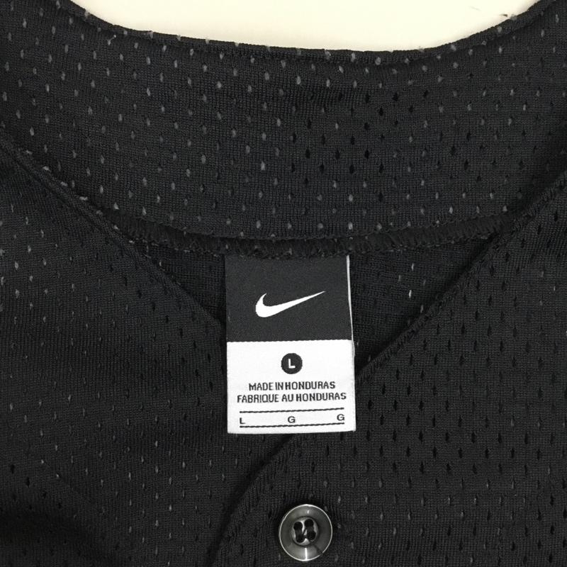 ナイキ NIKE シャツ、ブラウス 半袖 半袖シャツ ノーカラーシャツ 半袖カットソー スポーツウェア L ロゴ、文字 黒 / ブラック / メンズ USED 古着 中古 10122931