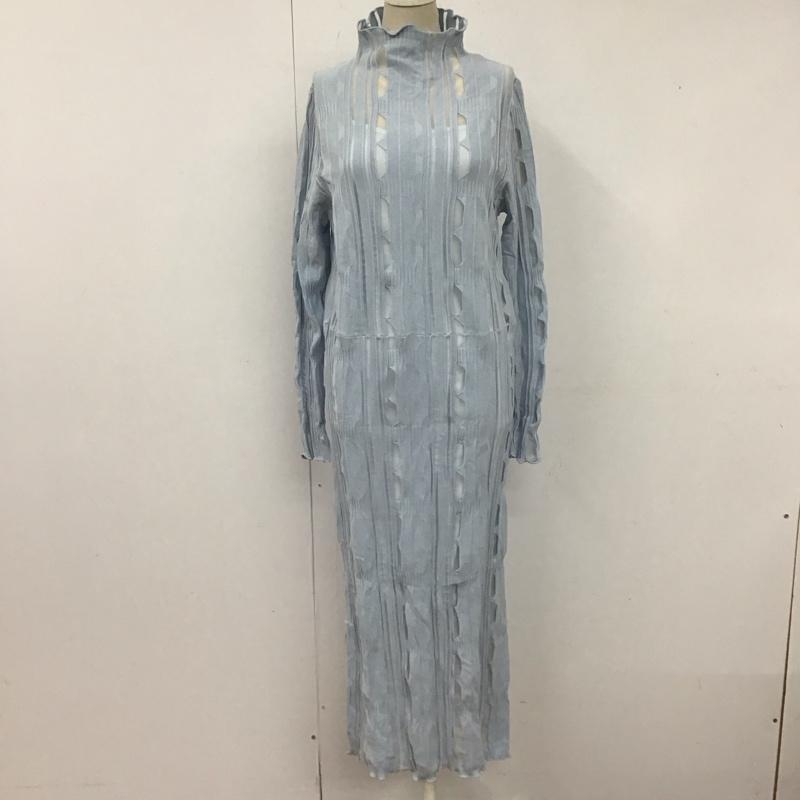 アメリ AMERI ワンピース ロングスカート 02210560590 メディシアージオメトリックニットドレス FREE 水色 / ライトブルー / レディース USED 古着 中古 10122641