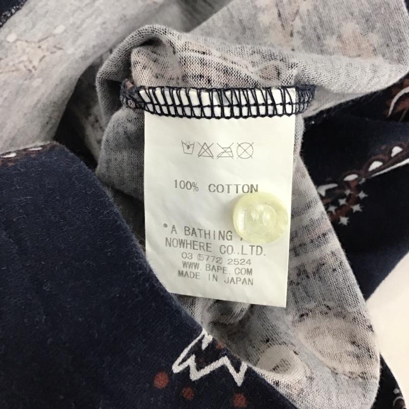 アベイシングエイプ A BATHING APE ポロシャツ 半袖 MILO 110cm バンダナ柄 紺 / ネイビー / ボーイズ USED 古着 中古 10134555