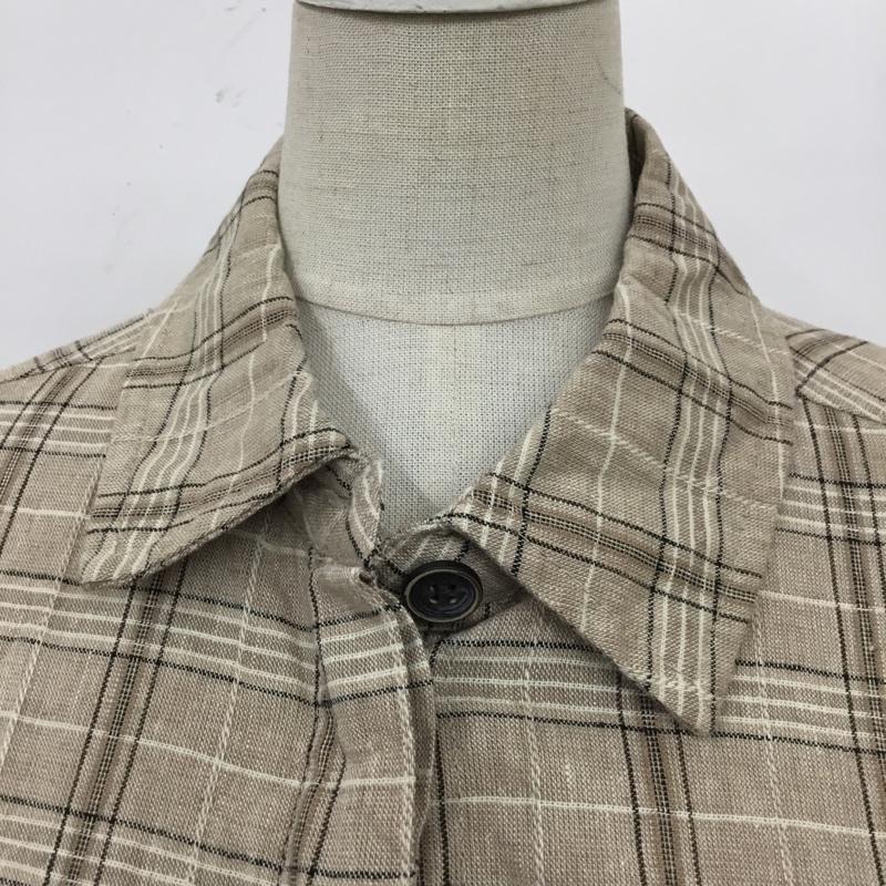 ザラ ZARA シャツ、ブラウス 長袖 7102 021 704 オーバーシャツ XS チェック ベージュ / ベージュ / レディース USED 古着 中古 10116076