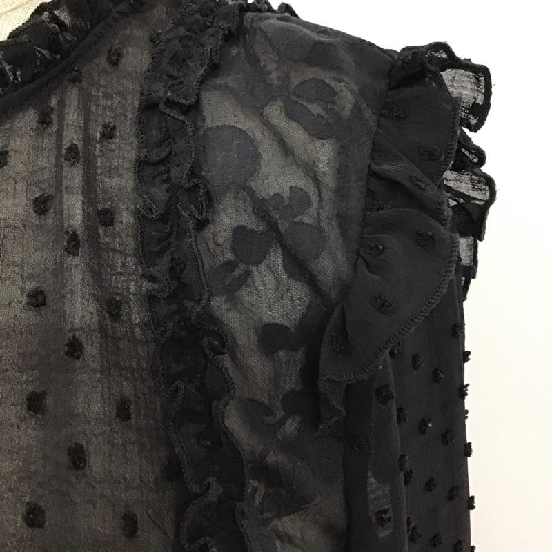 ザラ ZARA TRAFALUC カットソー 長袖 長袖カットソー タートルネックカットソー ロングスリーブカットソー XS 総柄 黒 / ブラック / レディース USED 古着 中古 10120106